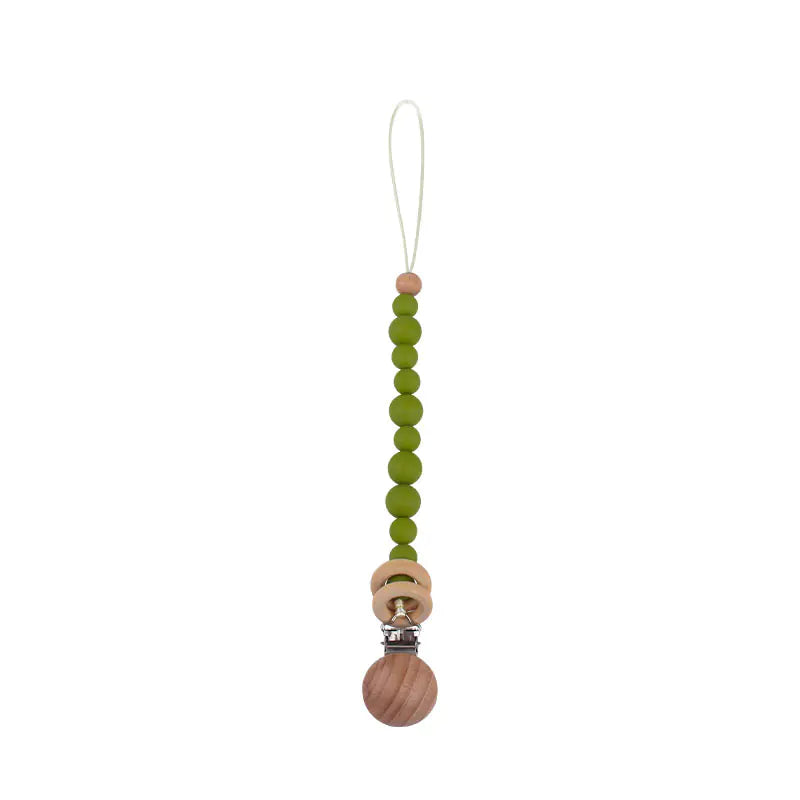 Soothing Beech Wood Pacifier Clip for Babies