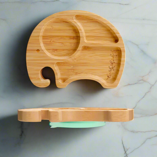 No–Spill Suction Cup Bamboo Snack Bowl