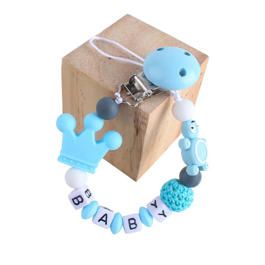 Baby Turtle Teether and Pacifier Clip with Letters
