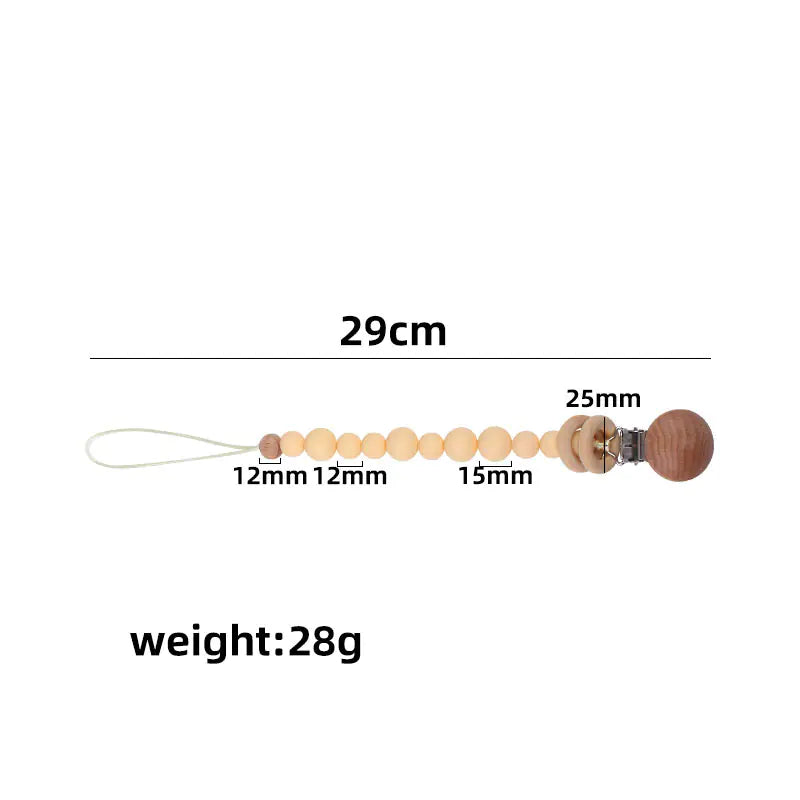 Soothing Beech Wood Pacifier Clip for Babies